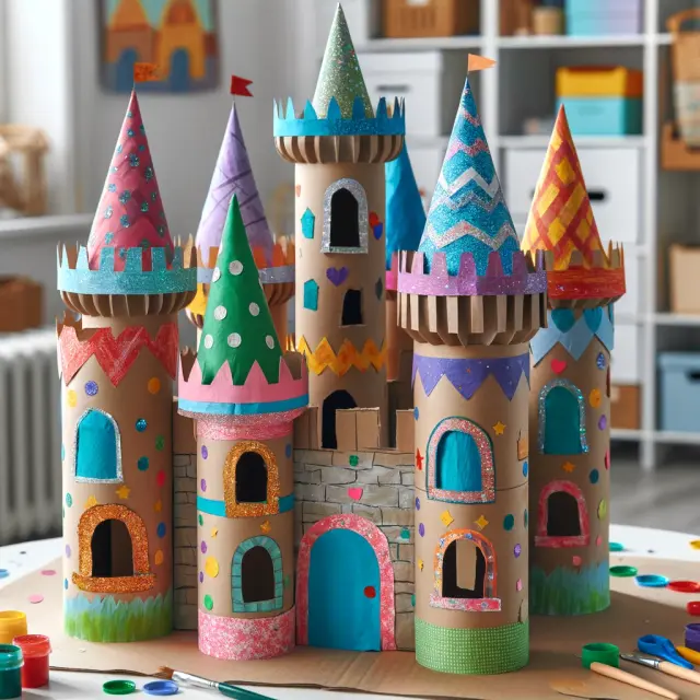 photo château fort en papier toilette